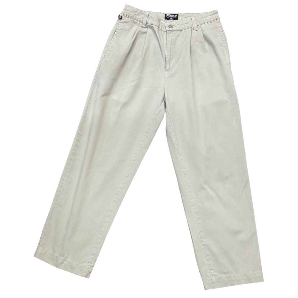 Ralph Lauren Women's Pleated Twill Pants Beige SZ 8/31‎ W29/L26